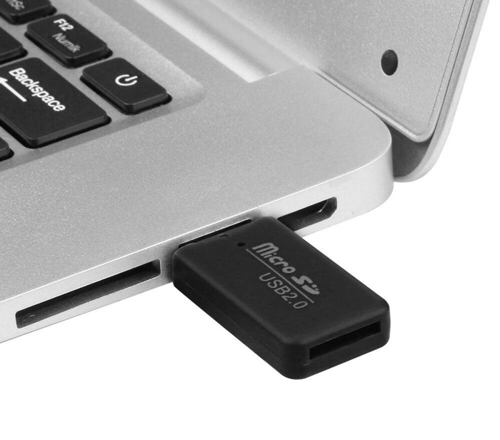 POWERTECH mini card reader PT-893, Micro SD card, μαύρος - Image 2