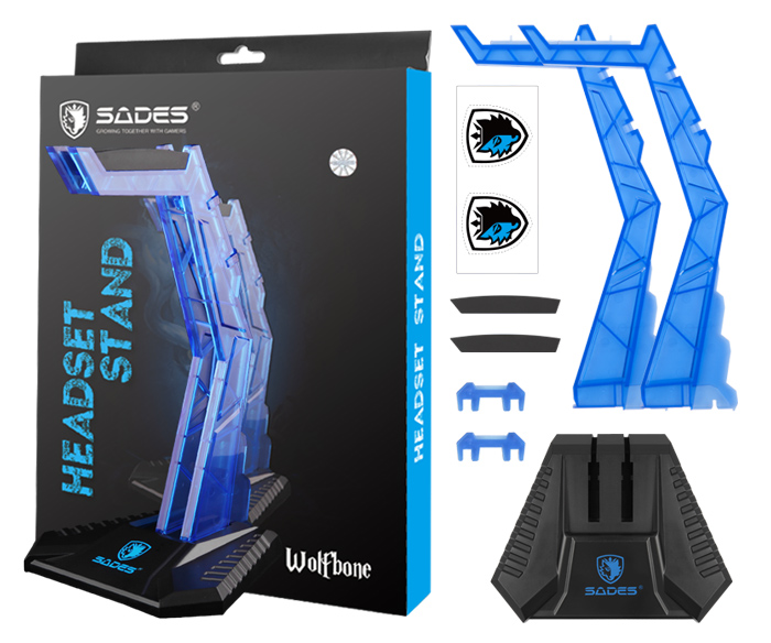 SADES Stand Wolfbone D1 για headset, μπλε - Image 3