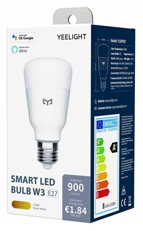 YEELIGHT Smart Λάμπα LED W3 YLDP007, Wi-Fi, 8W, E27, 2700K, warm white - Image 4